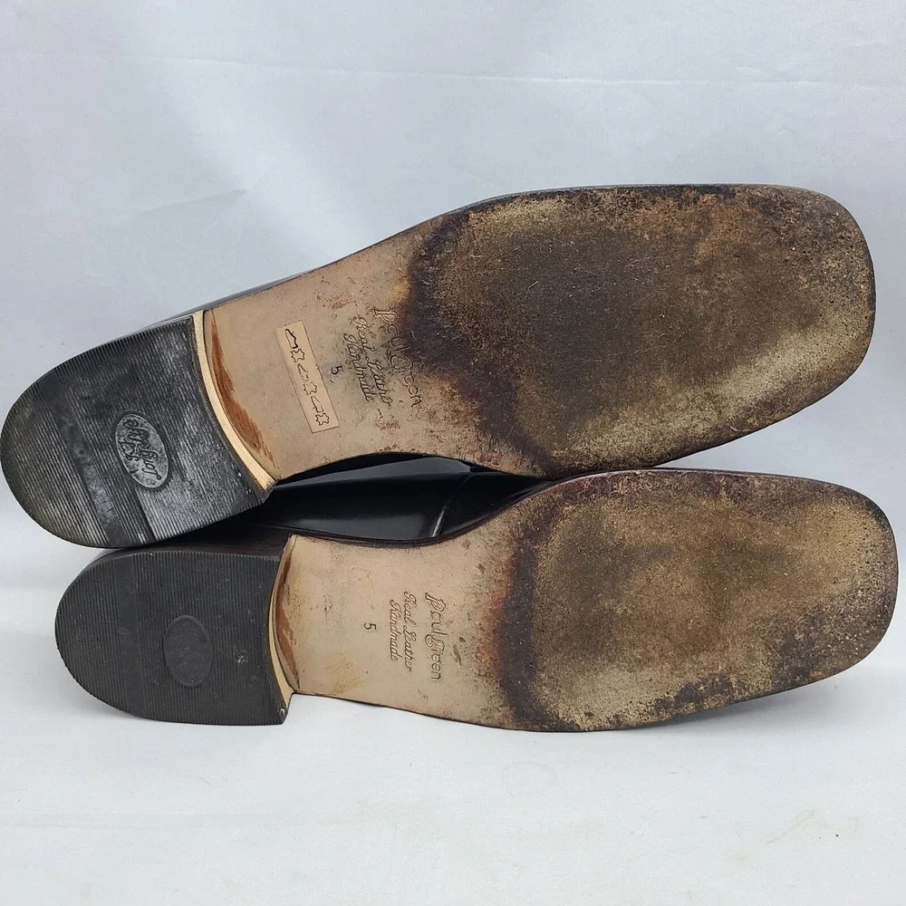 Paul Green Munchen Black Patent Leather‎ Loafers Smooth Soles Size 5 Handmade
